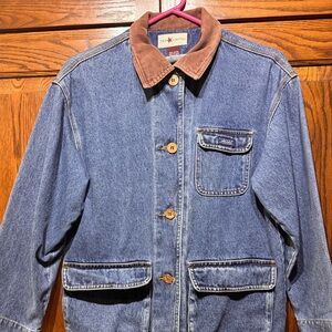 Vintage Limited Blue Denim Jacket with Brown corduroy collar